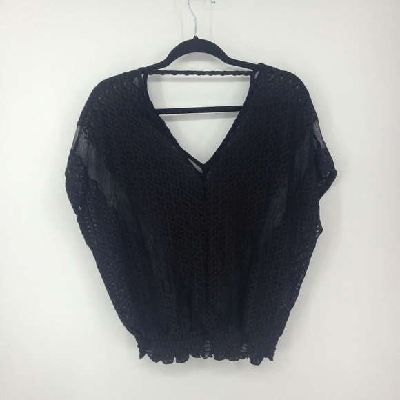 Guess Black Lace Flowy Blouse Size XS - Picture 3 of 7